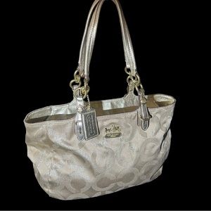 Coach gold handbag